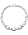 Givenchy Silver-tone Mixed-cut Cubic Zirconia Tennis Bracelet