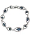 Givenchy Silver-tone Pave & Color Crystal Flex Bracelet In Navy