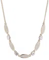 GIVENCHY SILVER-TONE PAVE & CRYSTAL STATEMENT NECKLACE, 16" + 3" EXTENDER