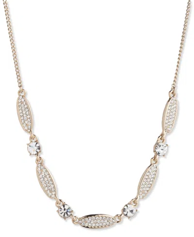 Givenchy Silver-tone Pave & Crystal Statement Necklace, 16" + 3" Extender In Gold