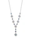 Givenchy Silver-tone Pave & Round Crystal Halo Lariat Necklace, 16" + 3" Extender