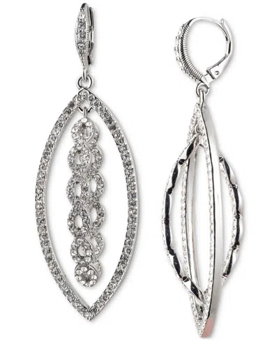 Givenchy Silver-tone Pave Orbital Drop Earrings In Crystal Wh