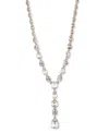 Givenchy Silver-tone Pave Stone Lariat Necklace, 16" + 3" Extender In Gold