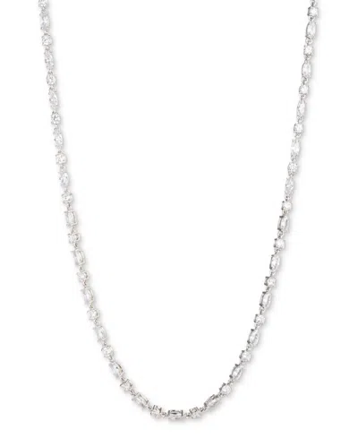 Givenchy Silver-tone Round & Marquise-cut Cubic Zirconia Tennis Necklace, 16" + 3" Extender In Crystal Wh