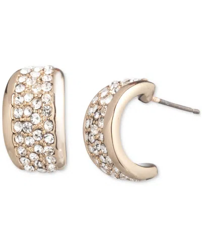 Givenchy Silver-tone Small Pave Huggie Hoop Earrings, 0.54" In Gold