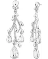 Givenchy Silver Tone Viney Crystal Chandelier Earrings