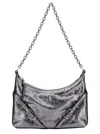 Givenchy 'voyou Party' Mini Silver Shoulder Bag With Engraved Logo In Laminated Leather Woman In Silver