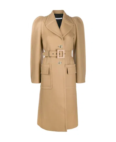 Givenchy Single-breasted Belted Coat In Brown