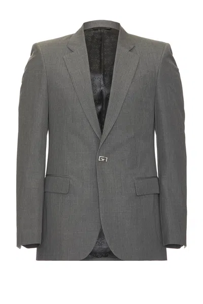 Givenchy Single Breasted Blazer Jacket In Medium Grey