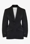 Givenchy Tailored Wool Blazer Notched Lapels In Black