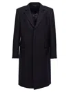 Givenchy Blue Single-breasted Long Coat In Blue