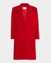 Givenchy Single-breasted Mid-length Wool Coat In Red