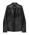 Givenchy Single-breasted Open Leather Jacket In Black