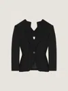 Givenchy Single-breasted Slashed Jacket In Wool In Black