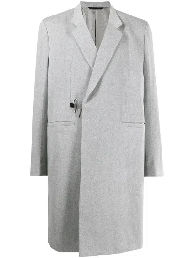 Givenchy Single-breasted Wool Coat In Grey