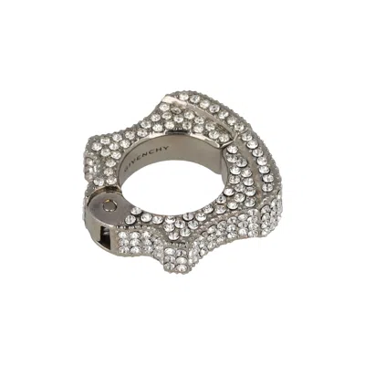 Pre-owned Givenchy Single G Can Crystal-embellished Earring 'silver' | Men's Size Onesize