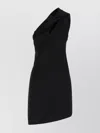 Givenchy Single Shoulder Draped Knee-length Dress In Black