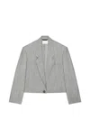 Givenchy Cropped Single-breasted Blazer In Gray