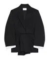 Givenchy Single-breasted Draped Jacket In Wool Grain De Poudre In Black