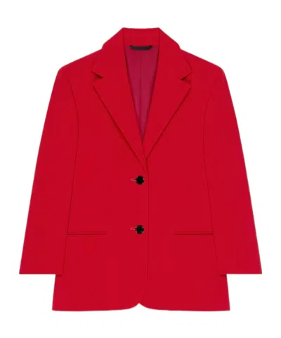 Givenchy Single-breasted Jacket In Crepe Cady In Red