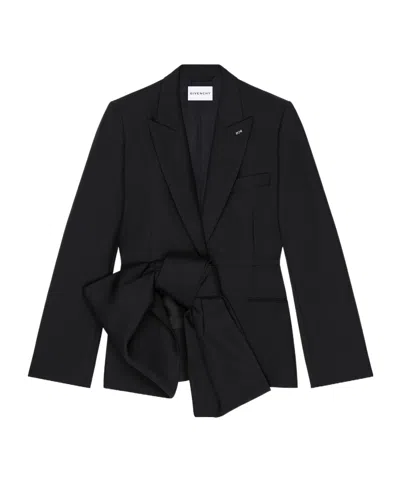 Givenchy Single-breasted Jacket In Wool And Mohair With Bow In Black