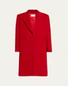 Givenchy Single-breasted Mid-length Wool Coat In Red
