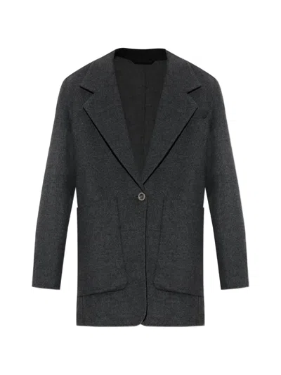 Givenchy Single-breasted Patch-pocket Coat In Gray