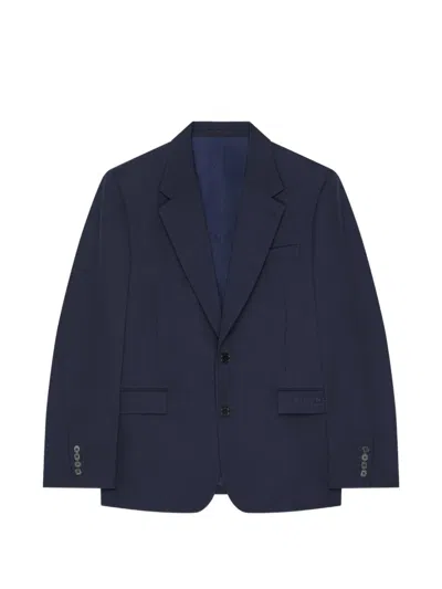 Givenchy Single-breasted Regular Jacket In Wool In Blue