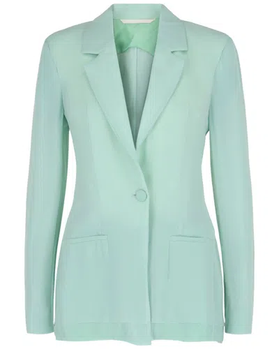 Givenchy Single-breasted Sheer Silk Blazer In Green