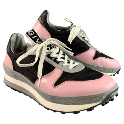 Pre-owned Givenchy Size 10 Pink Black Mixed Fabrics Low Top Lace Up Shoes