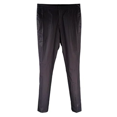 Pre-owned Givenchy Size 30 Black Navy Two Toned Cotton Flat Front Dress Pants In Blue