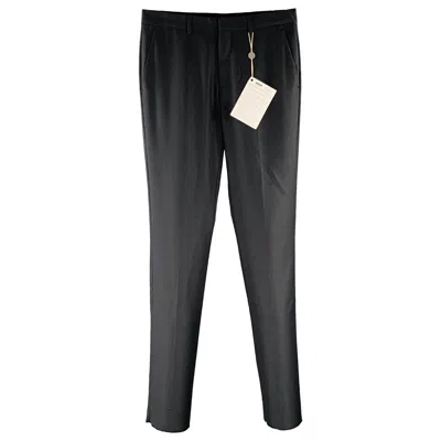 Pre-owned Givenchy Size 30 Charcoal Grey Wool Tapered Zip Fly Dress Pants In Gray