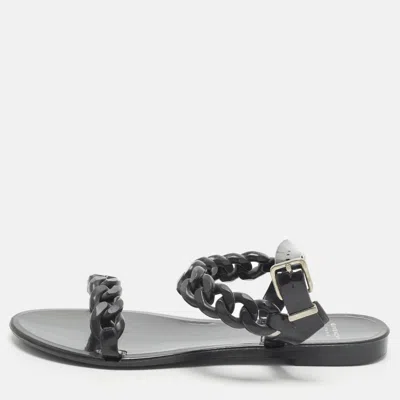 Pre-owned Givenchy Size 37 Black Jelly Chain Flats