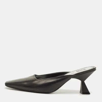 Pre-owned Givenchy Size 38 Black Leather Mules