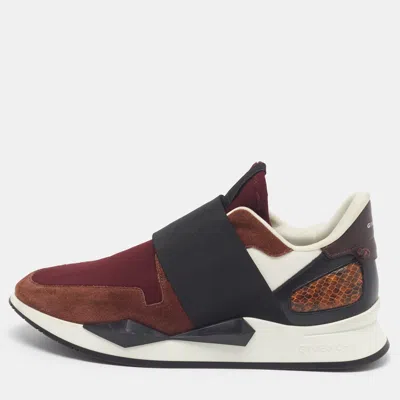 Pre-owned Givenchy Size 39 Multicolor Neoprene And Suede Elastic Strap Runner Slip On Sneakers