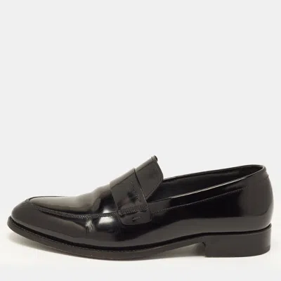 Pre-owned Givenchy Size 43.5 Black Patent Leather Penny Loafers