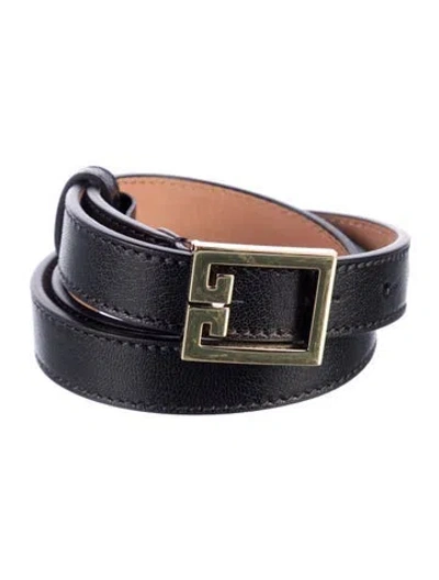 Pre-owned Givenchy Skinny Leather Belt In Black