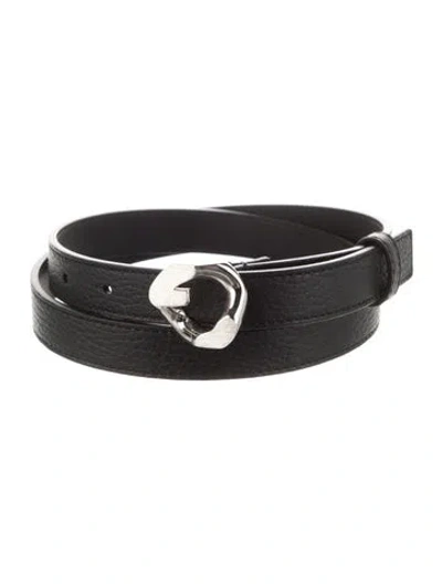 Pre-owned Givenchy Skinny Leather Belt In Black