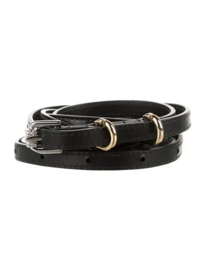 Pre-owned Givenchy Skinny Leather Waist Belt In Black