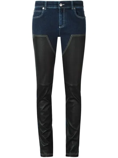 Givenchy Skinny Panelled Jeans In Blue