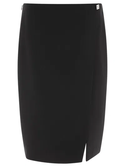 GIVENCHY GIVENCHY BLACK WOOL MIDI SKIRT