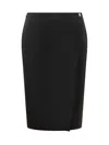 Givenchy Rebellious Wrap Skirt With Belted Waist In Black