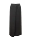 Givenchy Wool And Mohair Long Skirt In Black