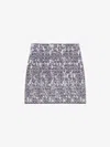 Givenchy Skirt In 4g Tweed With 4g Liquid Detail In Blue