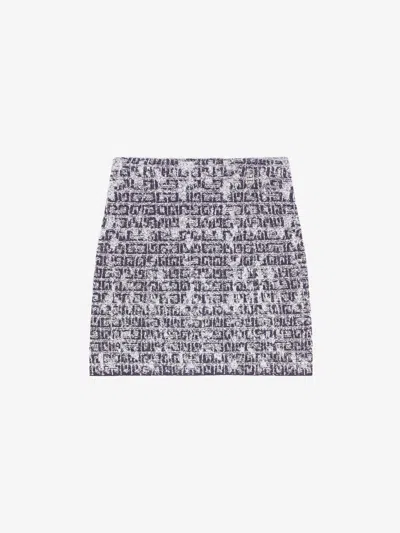 Givenchy Skirt In 4g Tweed With 4g Detail In Multi