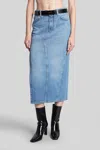 Givenchy Denim High-split Midi Skirt In Blue