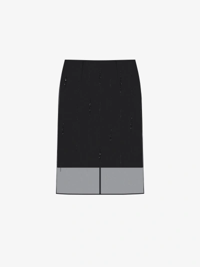 Givenchy Skirt In Organza With Crystals In Black