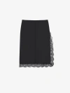 GIVENCHY SKIRT IN WOOL AND MOHAIR WITH LACE