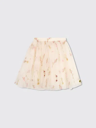 Givenchy Kids Floral Embroidered Tulle Skirt In Neutral