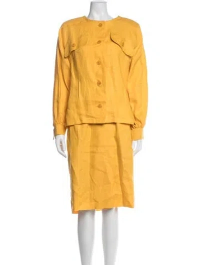 Pre-owned Givenchy Skirt Suit In Yellow